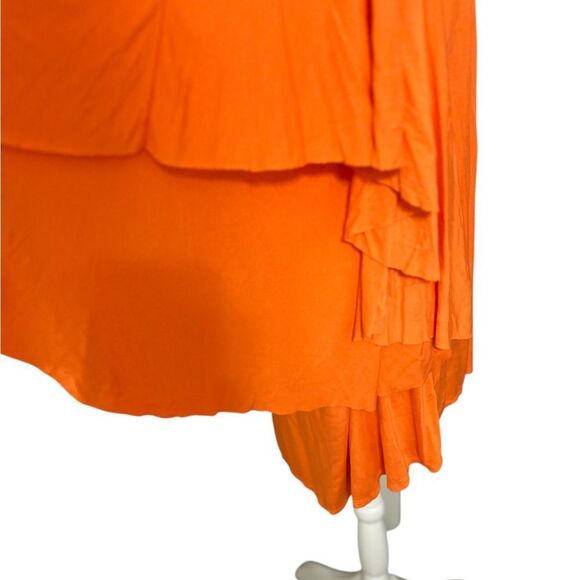 Free People Small Beach Orange Khana Crew Neck Sleeve Tunic Top Mini Dress - Picture 3 of 11